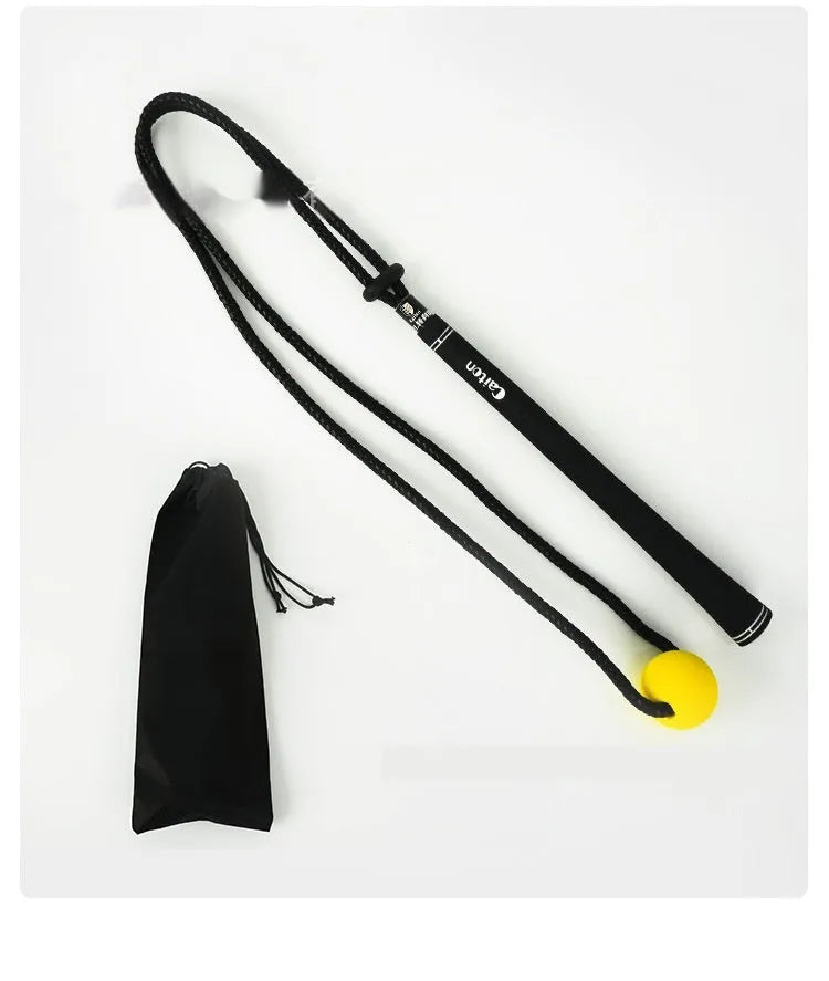 Black silicone elastic golf swing correction training rope for physical practice