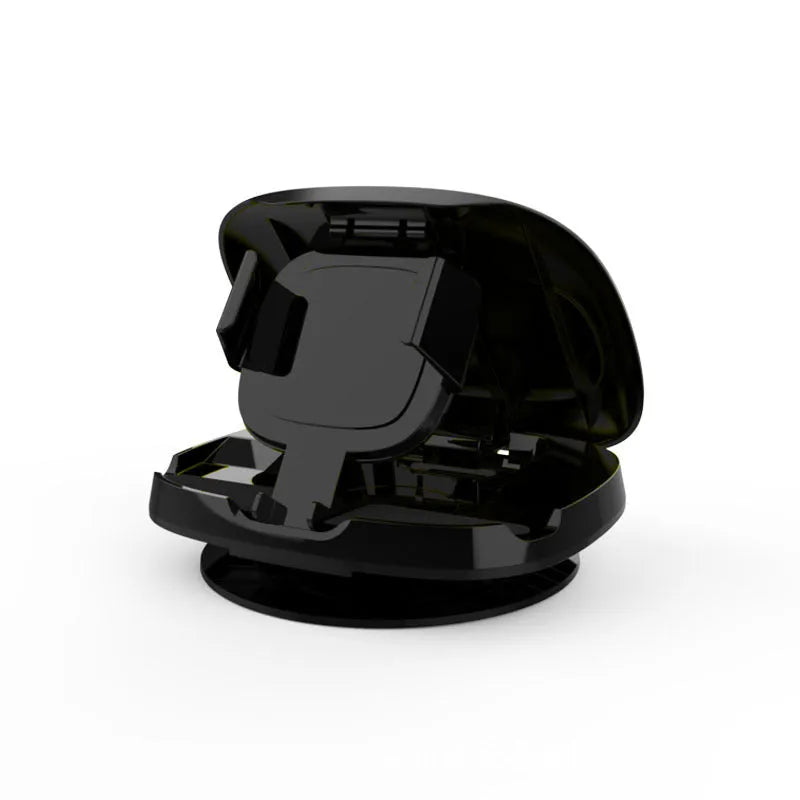 Black rotating suction cup car navigator bracket showing 360-degree adjustment mechanism