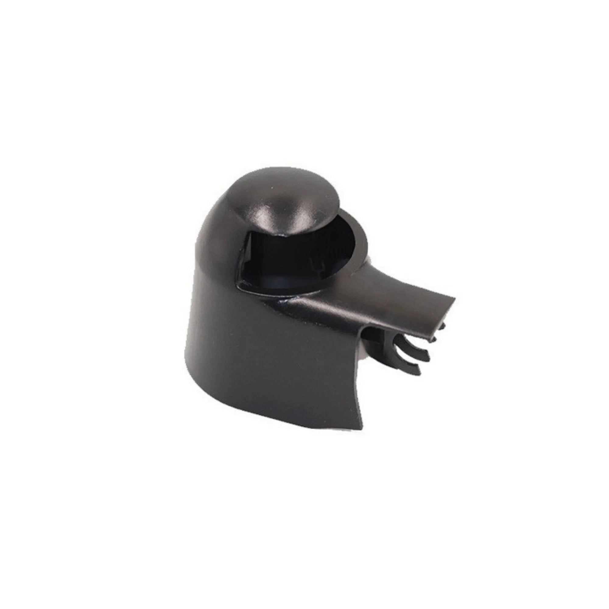 Black plastic rear wiper cover nozzle replacement part for Volkswagen Tiguan and Golf cars.