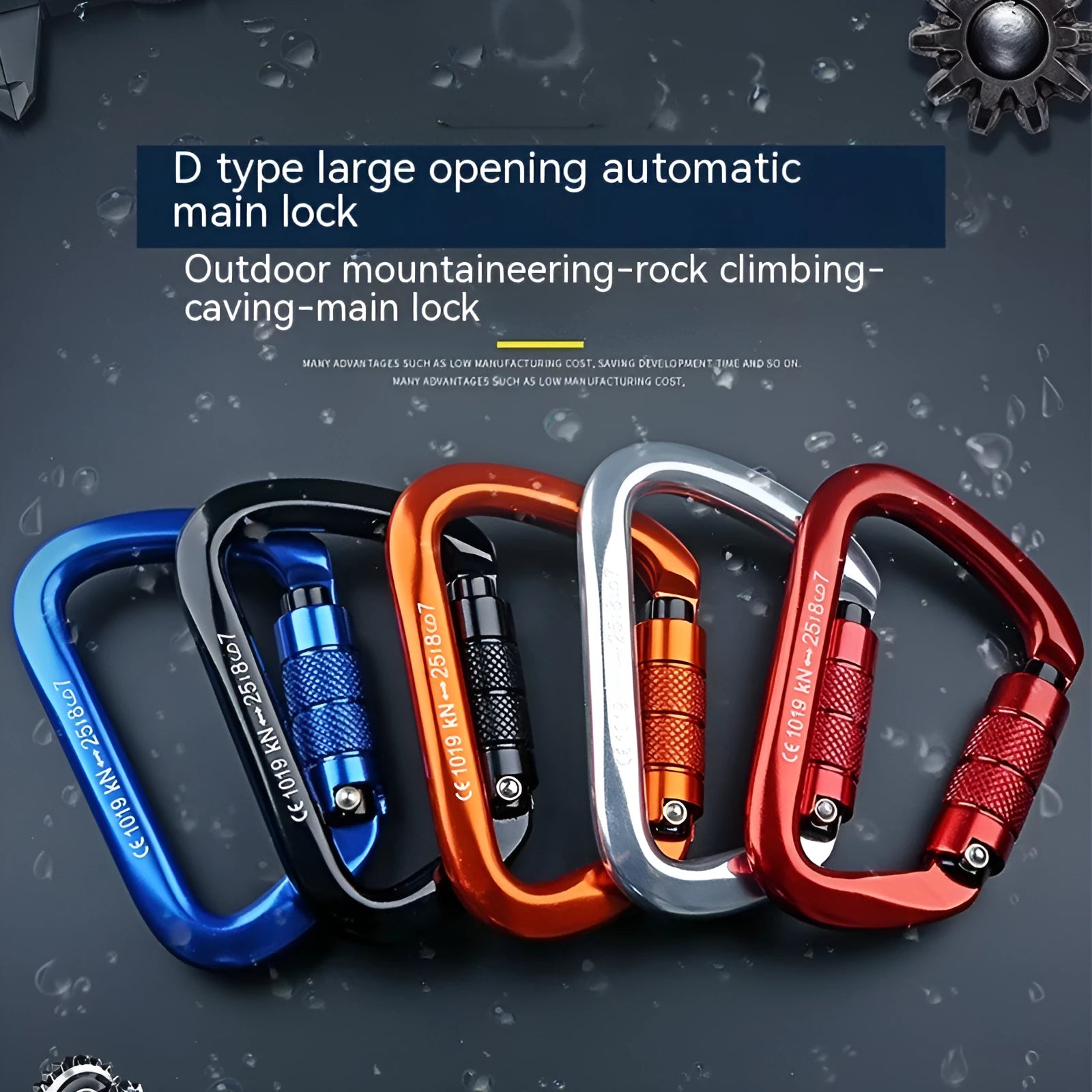 D-Type Climbing Lock | Automatic or Threaded Gate | Aluminium Alloy ...