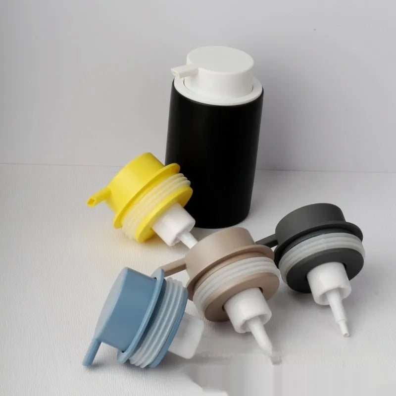 ABS plastic foam pump with large head in metallic gold finish for facial cleanser