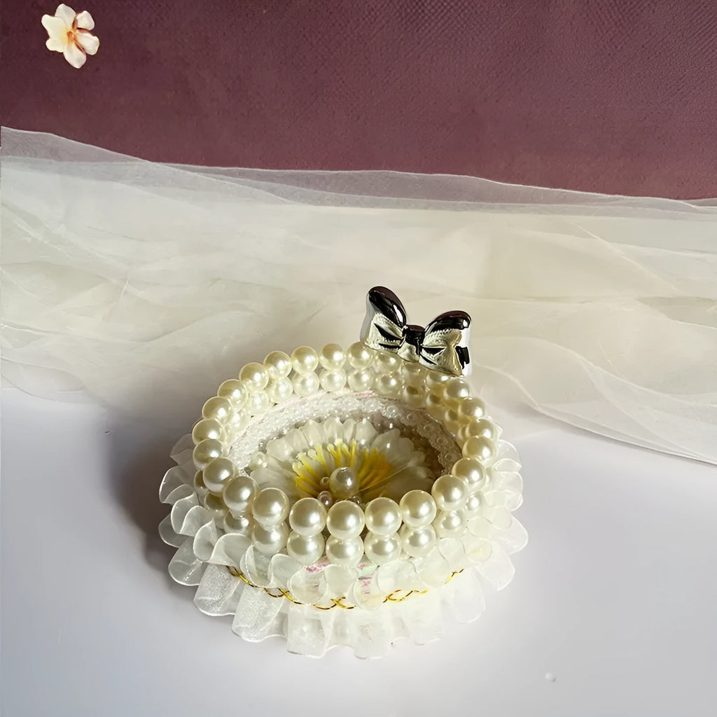 Clear acrylic handmade DIY beaded jewellery box in Nordic style, see-through storage box for beads.