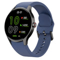 Smart Bluetooth sport watch with round display showing fitness metrics on black, blue, pink and red coloured variants