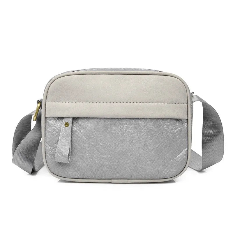 Men's retro style crossbody bag in waterproof paper material with crossbody strap