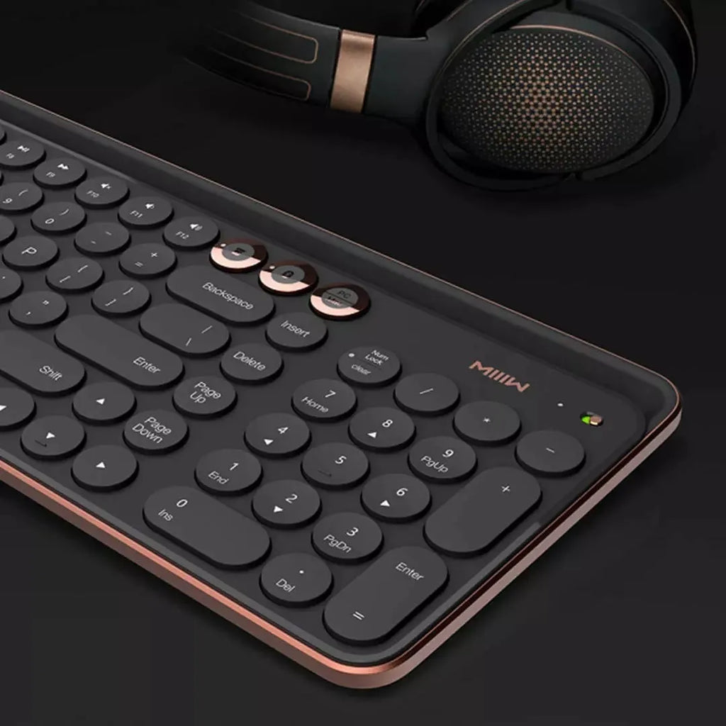 Bluetooth wireless smart keyboard, 408mm, aluminium alloy base, ABS keys, black, for home office and business use