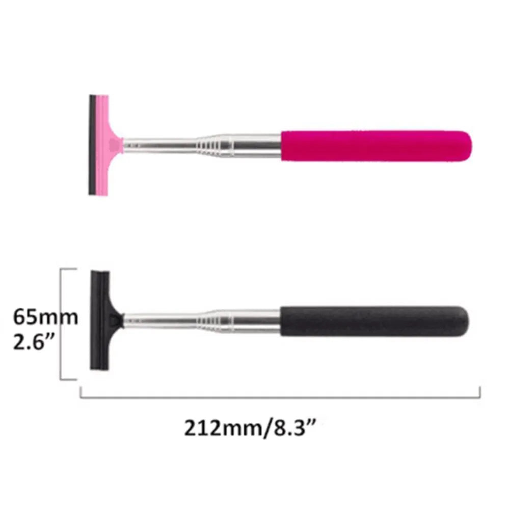 Black retractable car rearview mirror wiper with extendable handle 21.2-98cm