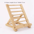Bamboo adjustable angle foldable desktop phone stand for tablets and smartphones