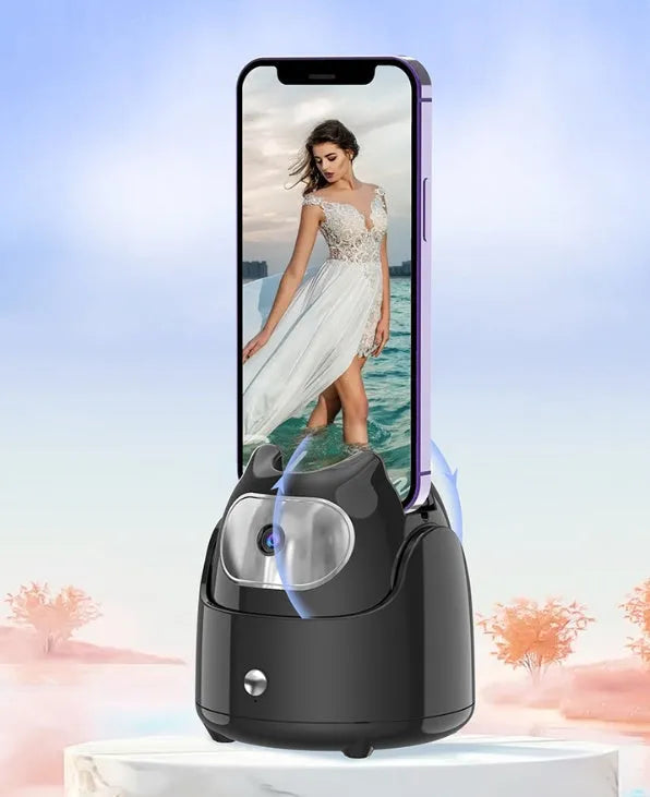 AI face recognition 360-degree rotating camera head for vlog shooting, Q5 Black or Q5 White, with TP-C data cable