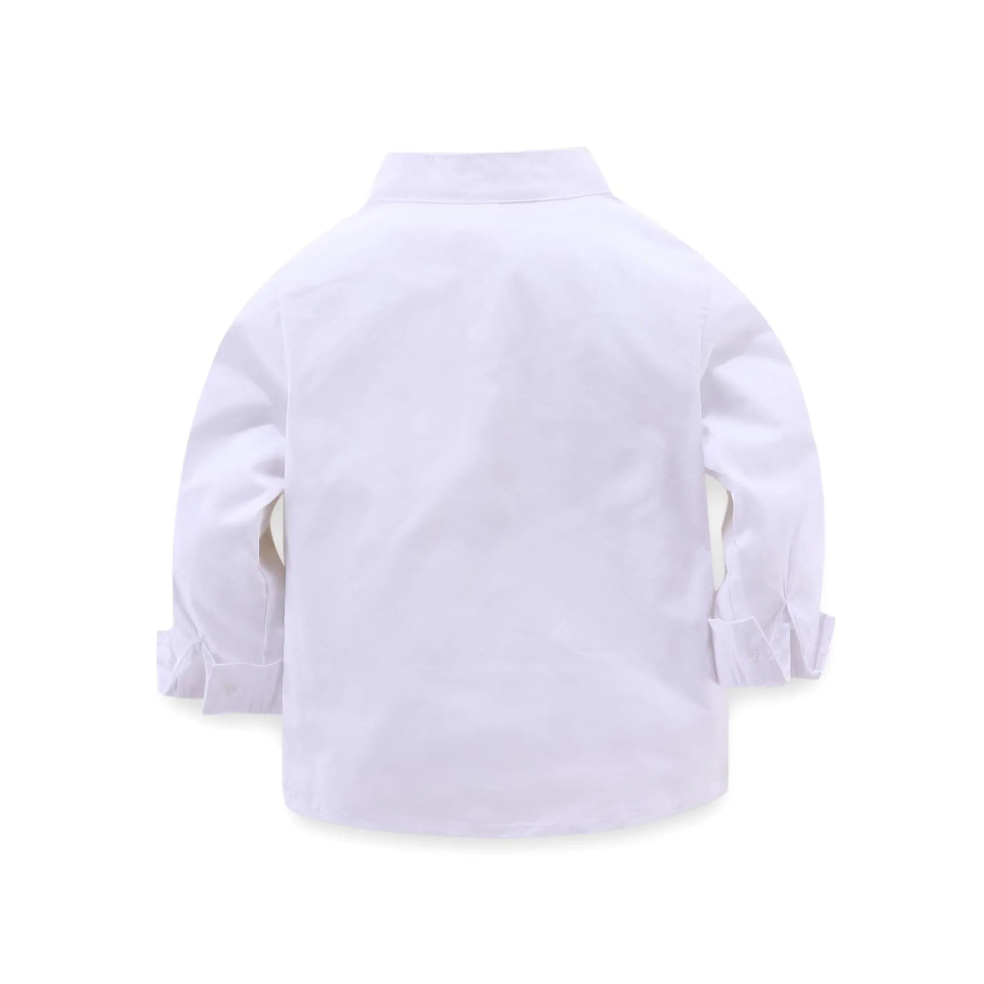 Blue European style boys suit for children, plain design, sizes 90cm to 130cm.