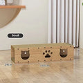 Brown corrugated paper pet tunnel toy, 100cm long, vertical design for cats and small pets