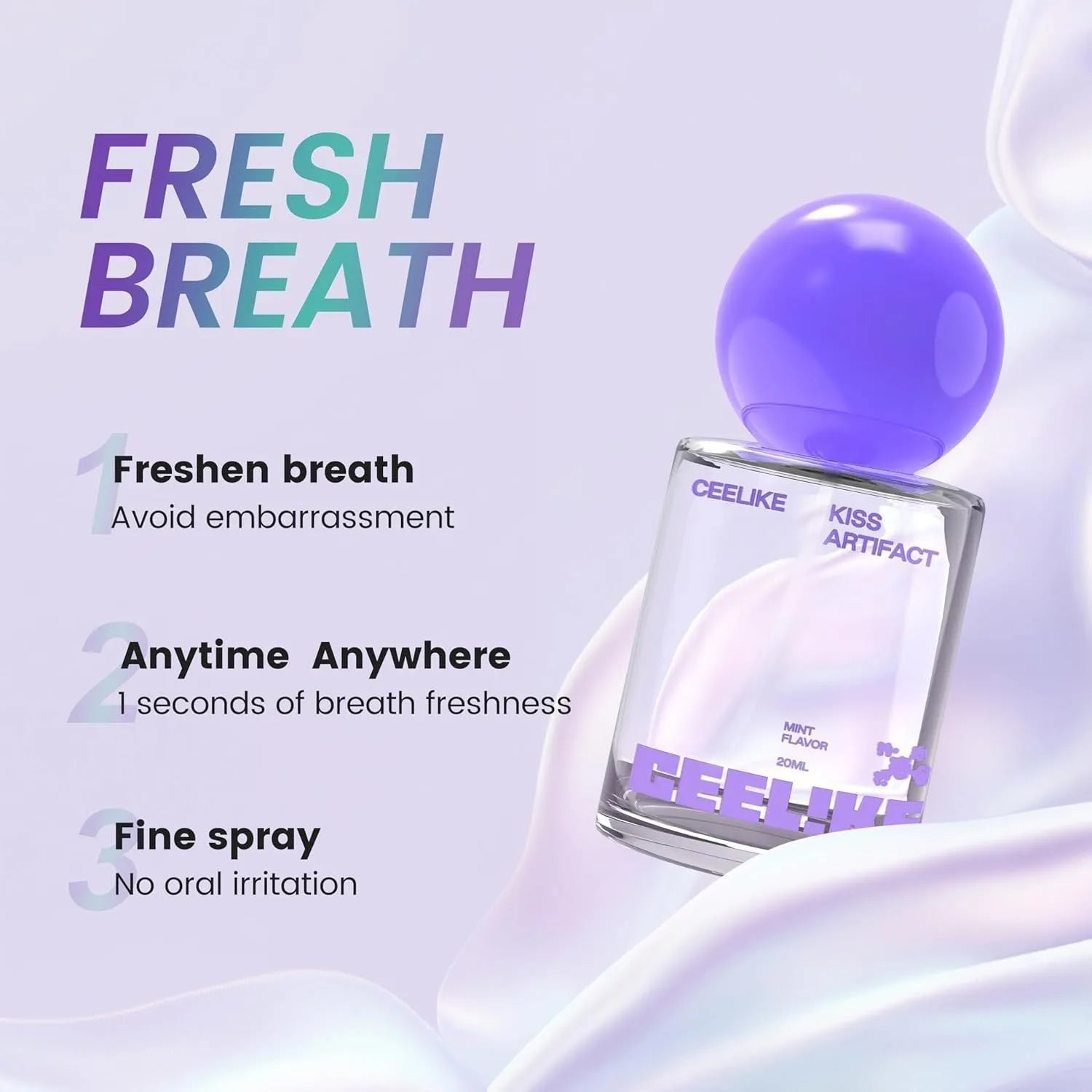 20ml oral probiotic spray bottle for portable hydration support
