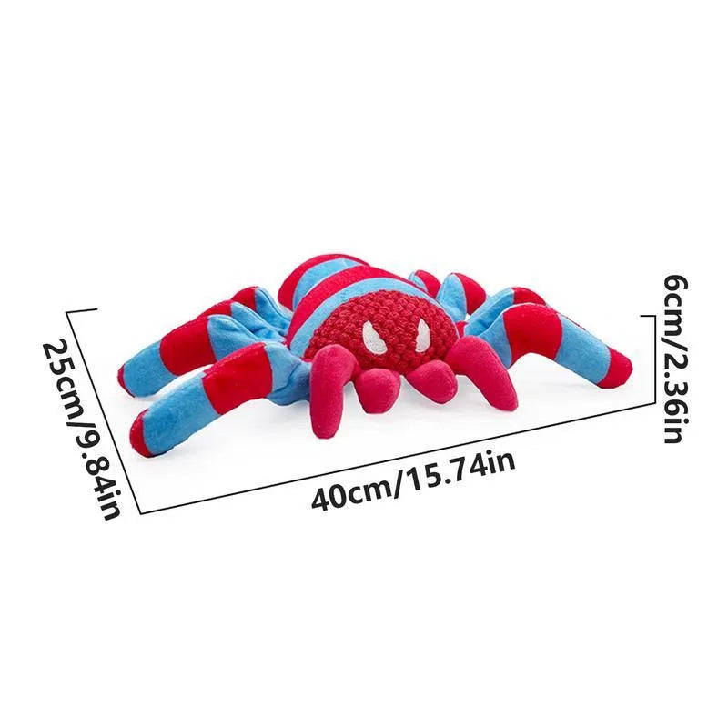 Red bite-resistant teddy dog toy for medium and large breeds on a plain background.