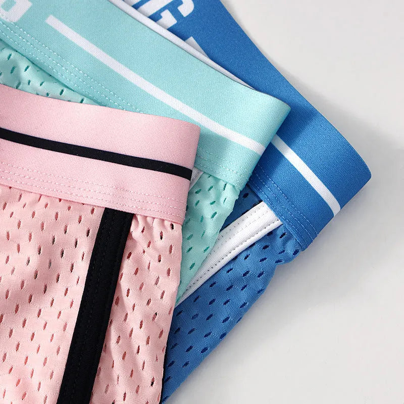 Men's Ice Silk boxer shorts in loose fit showing solid colour options