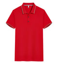 Men's slim fit short sleeve cotton blend t-shirt on a hanger, shown in multiple colour options.
