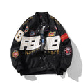 Motorcycle baseball uniform jacket with hood in black, red or blue colours for autumn winter riding