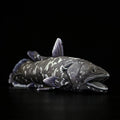 52cm printed coelacanth plush toy in black, made of soft plush and PP cotton filling