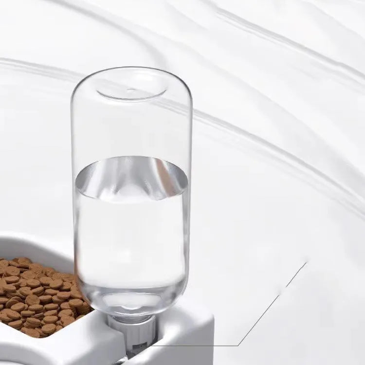 White automatic cat water fountain with pump and filter for indoor pet hydration