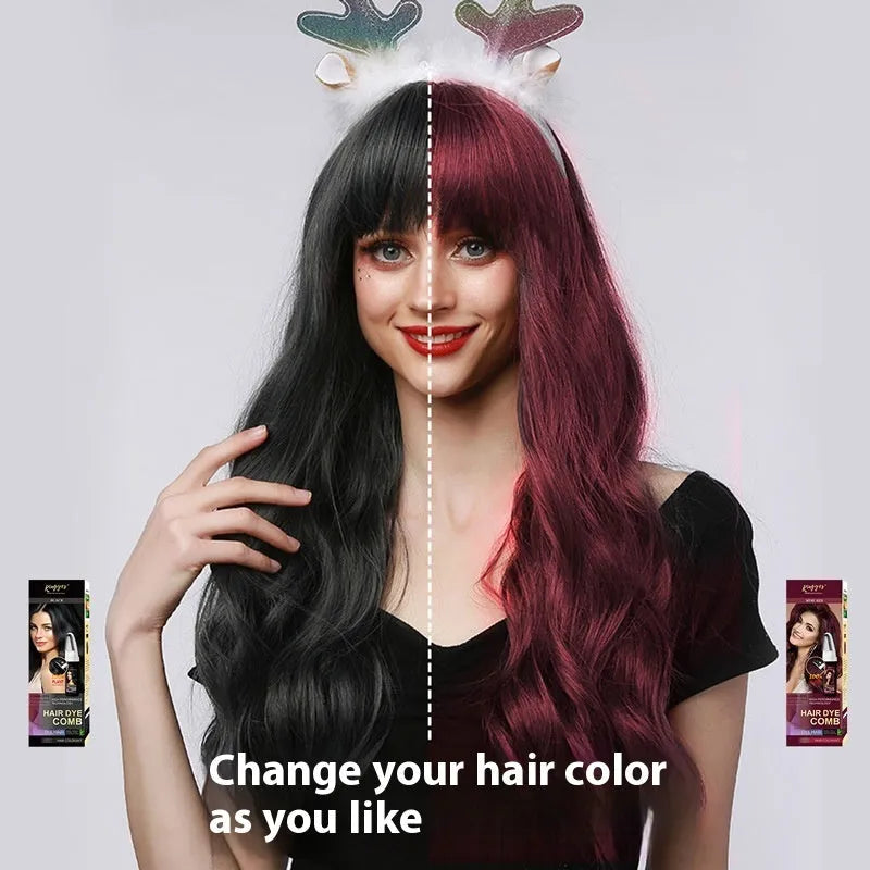 200ml tube of hair dye cream in brown, dark brown, or wine red colour.