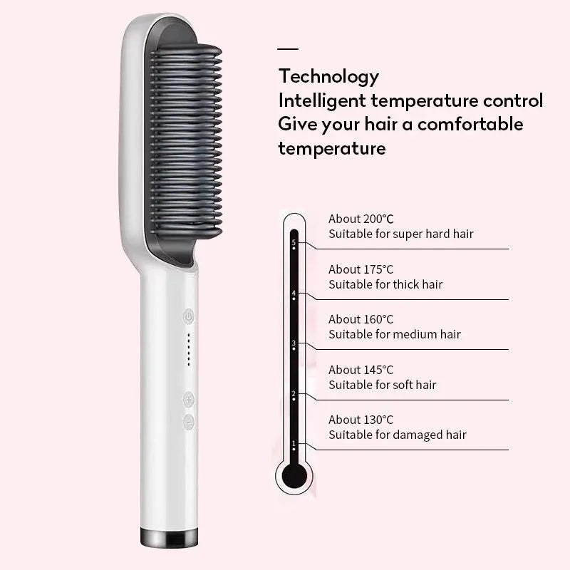 Red and black dual-function hair straightener and curling iron with temperature dial and swivel cord