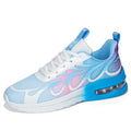 Women's casual mesh sneakers in pink colour with PU sole showing size tag