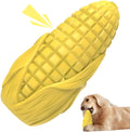 Blue corn cob shaped dog chew toy for large breeds on a white background.