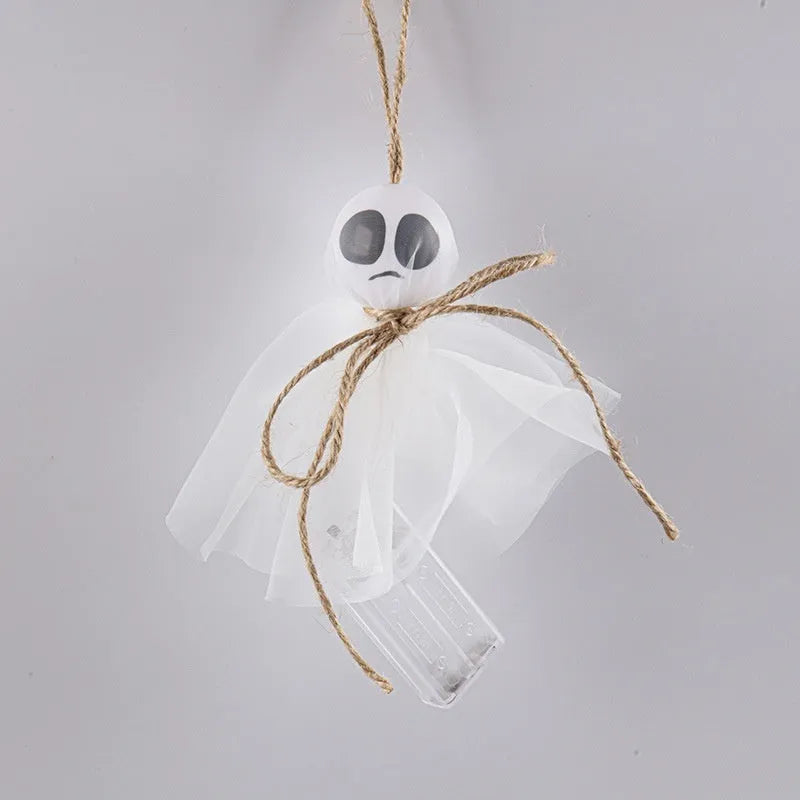 Halloween ghost LED lighting chain with colourful bulbs and battery box