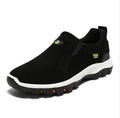 Frosted men's canvas mountaineering shoes with TPR sole and flat heel in black ZUODI label