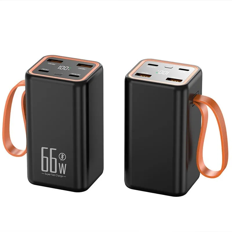 20000 mAh fast charging power bank in black or white plastic creative design