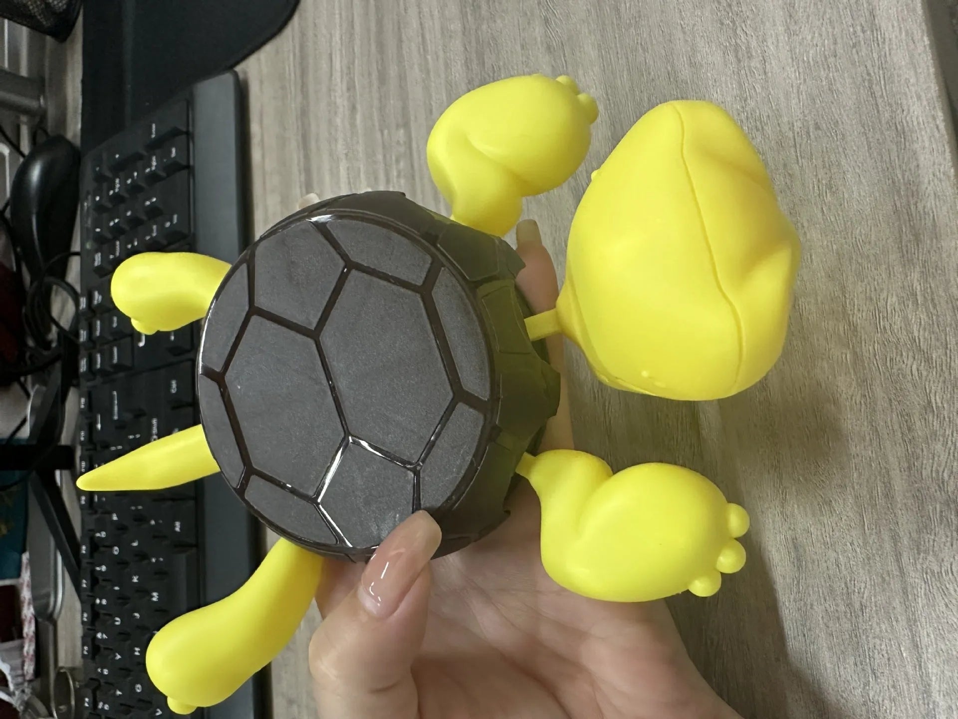 ABS plastic turtle-shaped coaster in light green colour for heat insulation