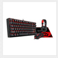 Monochrome luminous wired mechanical green axis keyboard set with mouse, mouse pad, and headphones aluminium alloy build