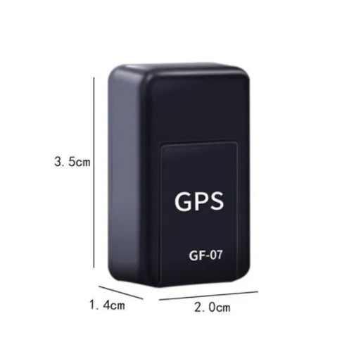 Black anti-loss GPS magnetic tracker with USB cable, compact 35x20x14mm ABS device for car anti-theft