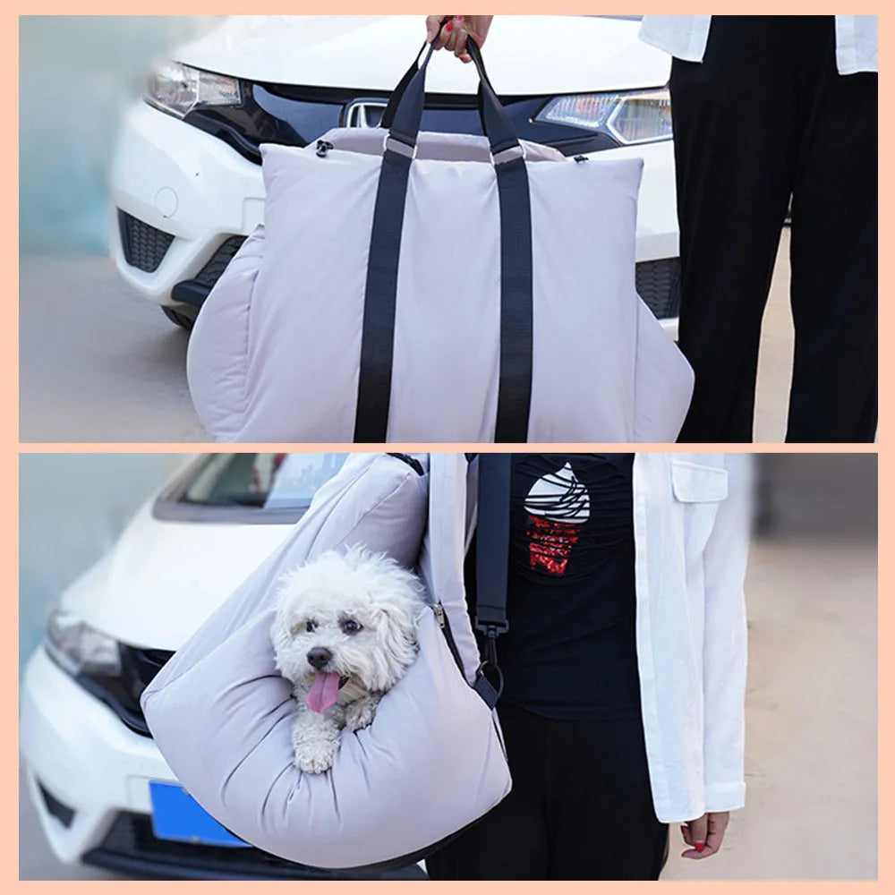 Pet car nest in light grey, dark grey or beige, 60x50x55cm, waterproof Dika mercerized fabric with cushion