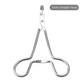 Silver stainless steel pet ear cleaning tweezers with an ergonomic anti-slip handle.