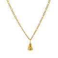 Ghost motif pendant necklace on a twisted stainless steel chain, available in Cable, Figaro, or Mini Staple chain styles.