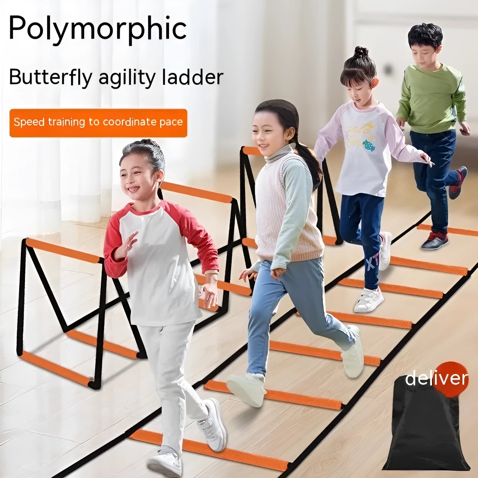 Plastic butterfly agility ladder physical fitness equipment set for youth training with multiple length options