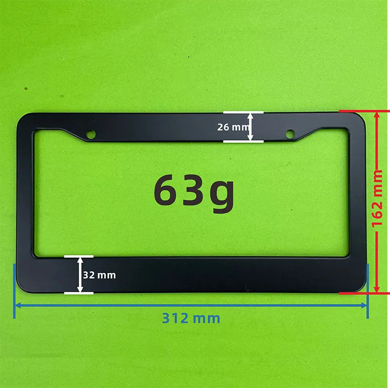 American Standard aluminium license plate frame with silver finish and square hole pattern for US car number plate