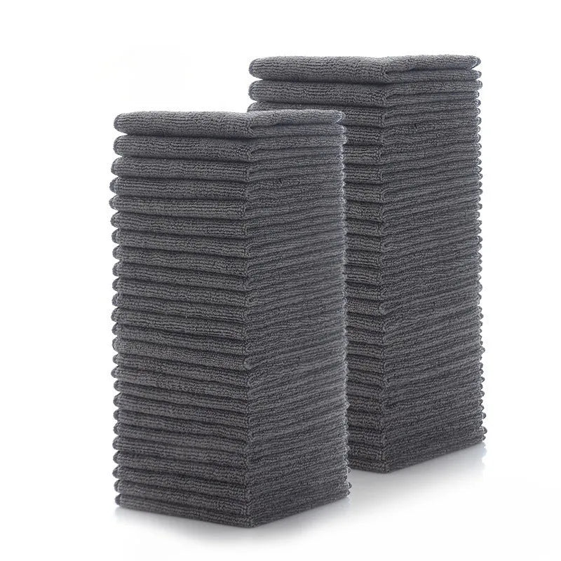 Grey microfiber kitchen cleaning cloth measuring 25x25cm for oilproof decontamination