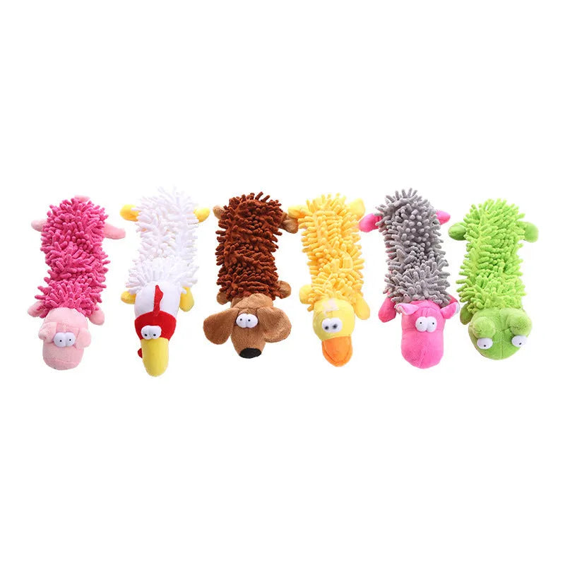 Brown dog plush horse molar chew toy for small medium dogs