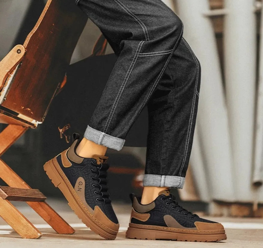 Black and white summer platform sneakers with thick rubber soles for height increase