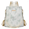 Butterfly printed PU leather backpack with physiological curve backplate in multiple colour options