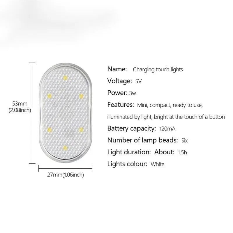 Car interior LED lighting strip with touch control and four colour options on aluminium base plate
