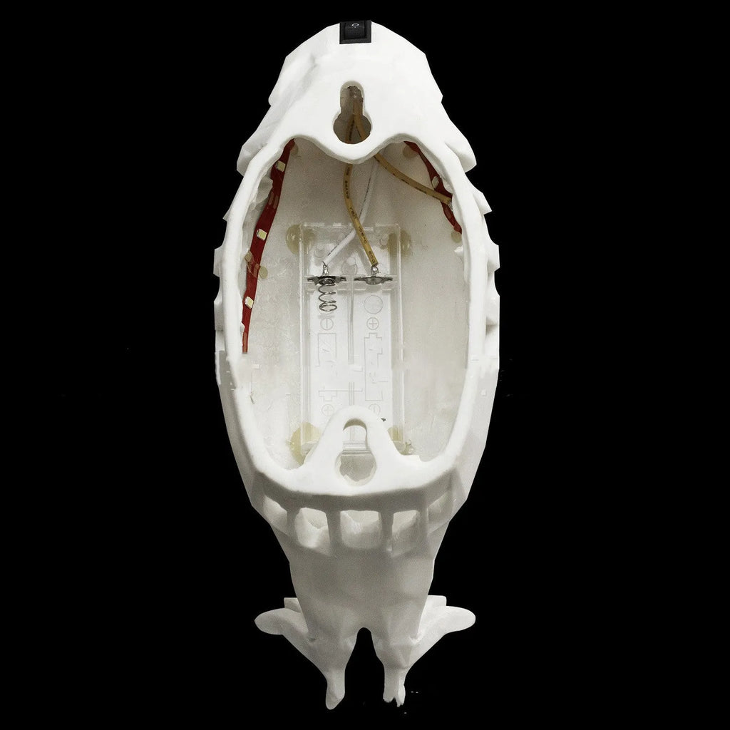 Eagle-shaped wall lamp with 3D printed resin body and projector lighting