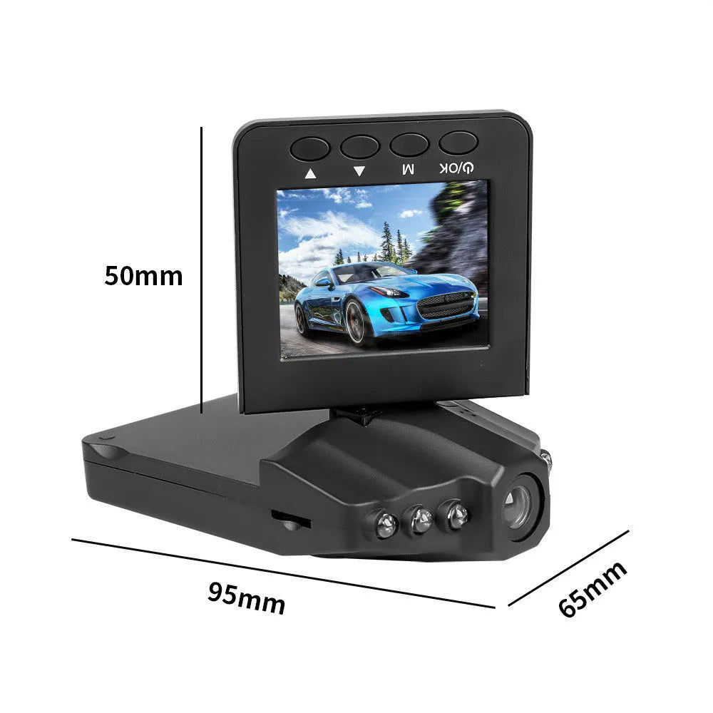 H198 HD infrared night vision car dashboard camera recorder with small screen.