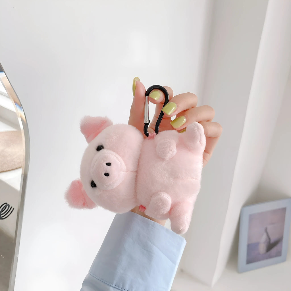 Pink pig cartoon PC back cover earphone box for Apple AirPods 1 and 2 charging case