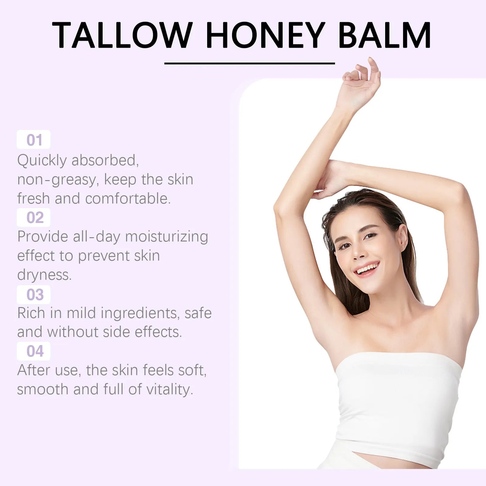 Tallow honey skin repair moisturising cream in 57g container for dry skin relief