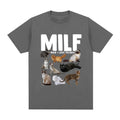 Casual cat lovers graphic t-shirt with geometric print in multiple colour options on a cotton pullover.