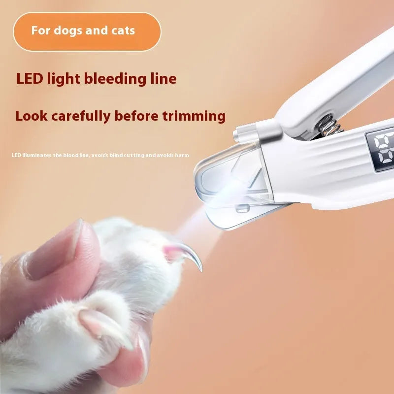 HZ8 White dog nail clippers with angled blades and ergonomic ABS handle