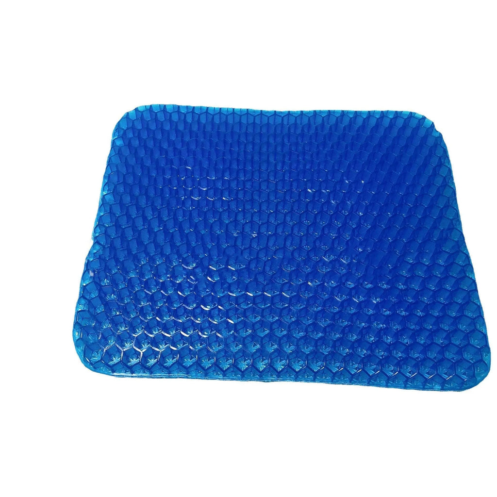 Square gel seat cushion with honeycomb pattern and removable PVC cover for pressure relief