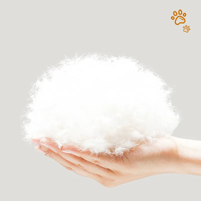Greyish white rabbit fur pet shell nest for cats and dogs in three sizes