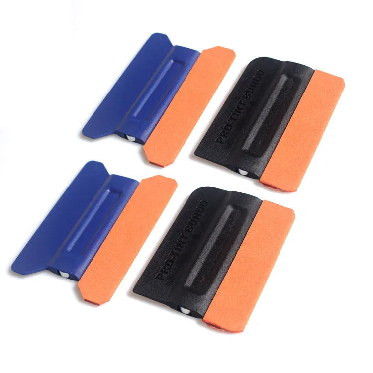 ABS plastic car vinyl wrap film application scraper with choice of deerskin or wool pads